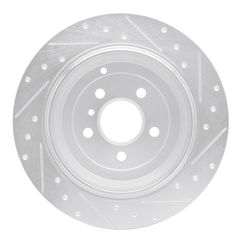 Mercedes-Benz R500 Brake Rotor (1) - Rear Left - R1 Concepts - Drilled & Slotted - Silver - `06-`12